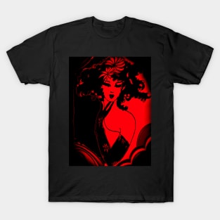 OP ART RED BLACK FLAPPER DECO POSTER DESIGN T-Shirt